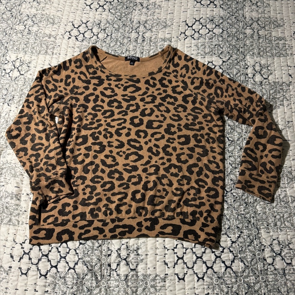 Buffalo David Bitton XL Animal Print Knit Top